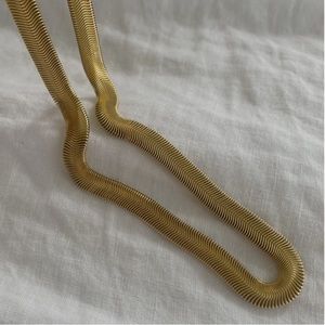 18k Gold Herringbone Chain Necklace
